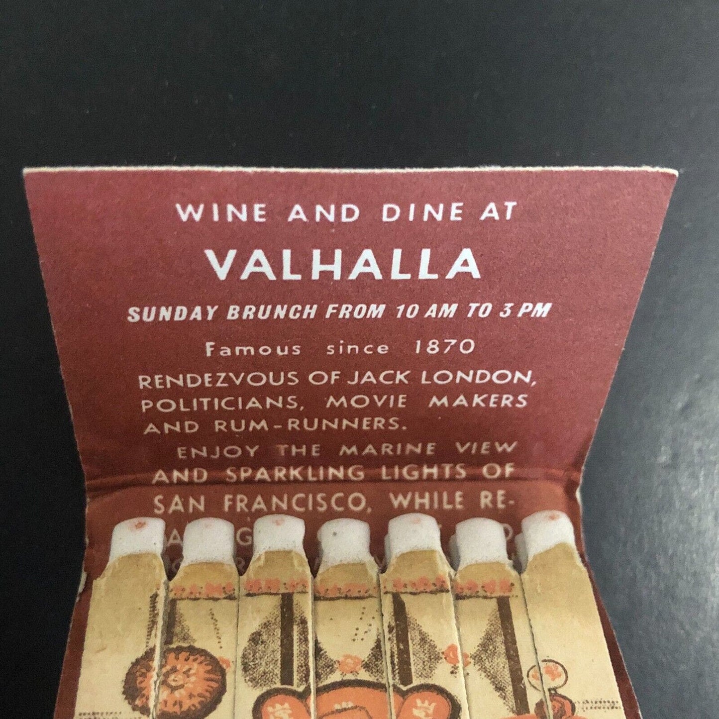 Sausalito CA Sally Stanford's Valhalla 21-Str. FEATURE Matchbook c1950's-60's