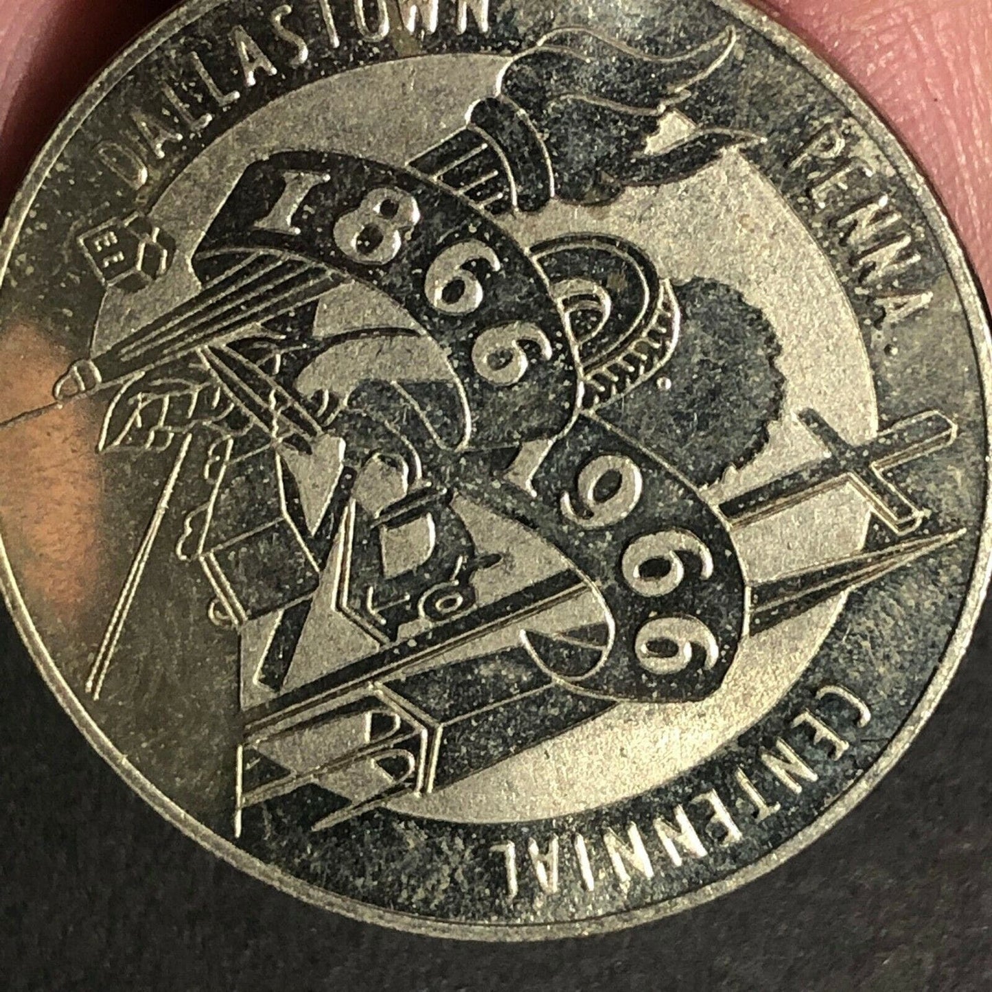 Vintage Dallastown, PA 1966 Centennial 50c In Trade Token 33mm