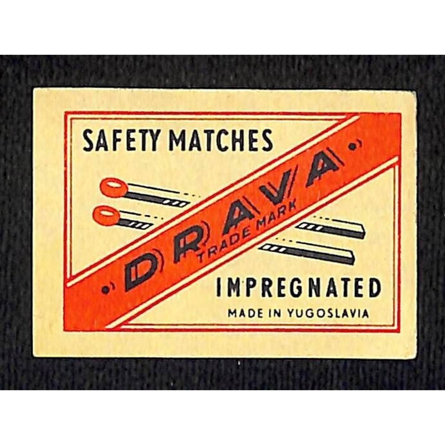 Vintage Matchbox Label Yugoslavia Drava Safety Matches c1950's-60's