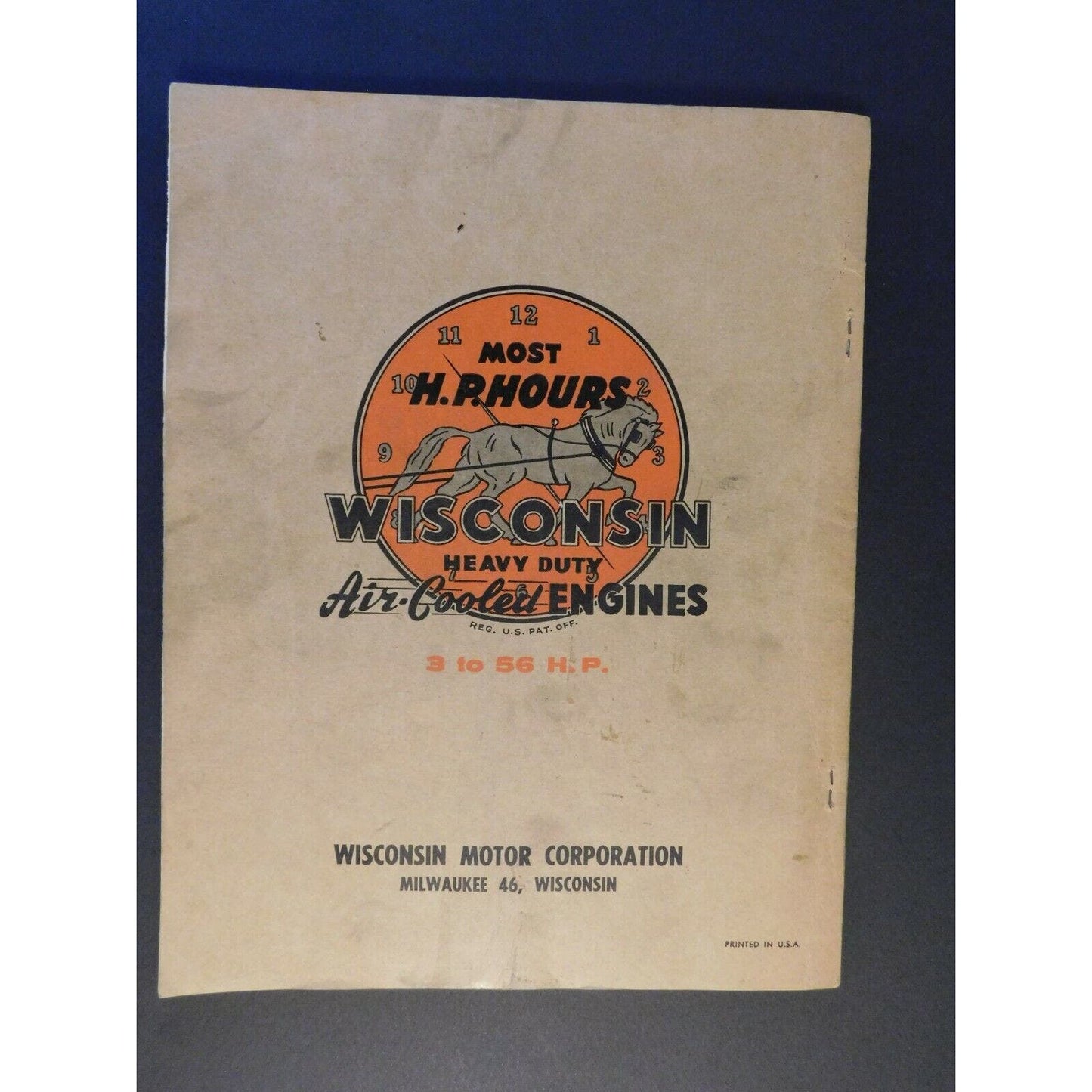 c1930's-40's Wisconsin ACN BKN Engine 53+ pgs Instruction & Parts Book MM-270-B