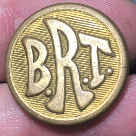 Brooklyn Rapid Transit Company (BRT) Brass Uniform Button 3/4" Kenyon Scarce