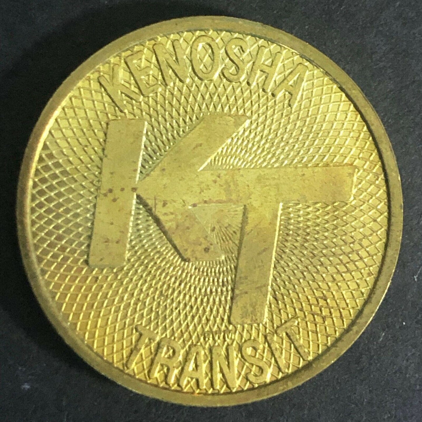 Vintage 23mm Kenosha Transit "KT" Wisconsin Brass Token