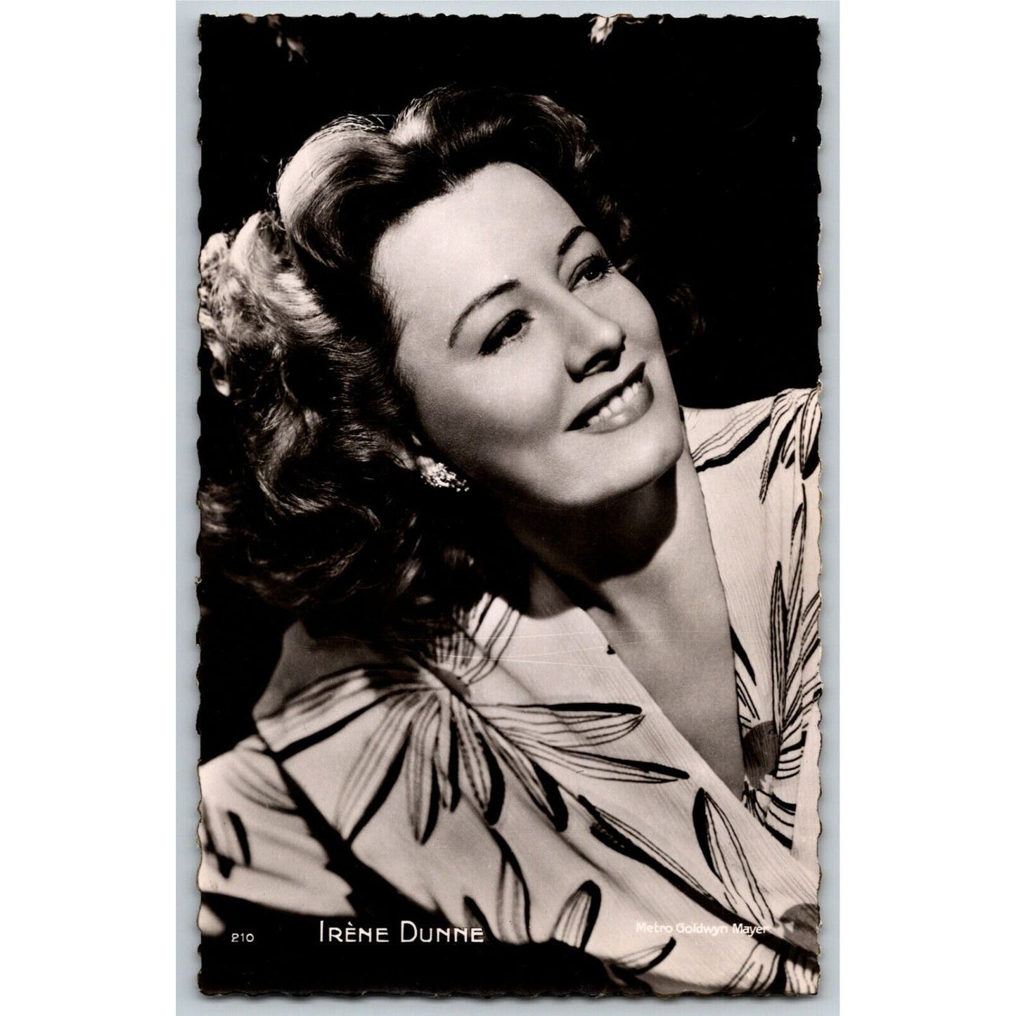 Irene Dunne MGM Scalloped RPPC Postcard - Ken Prag Collection - VGC