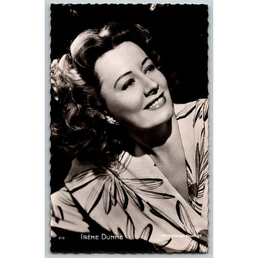 Irene Dunne MGM Scalloped RPPC Postcard - Ken Prag Collection - VGC