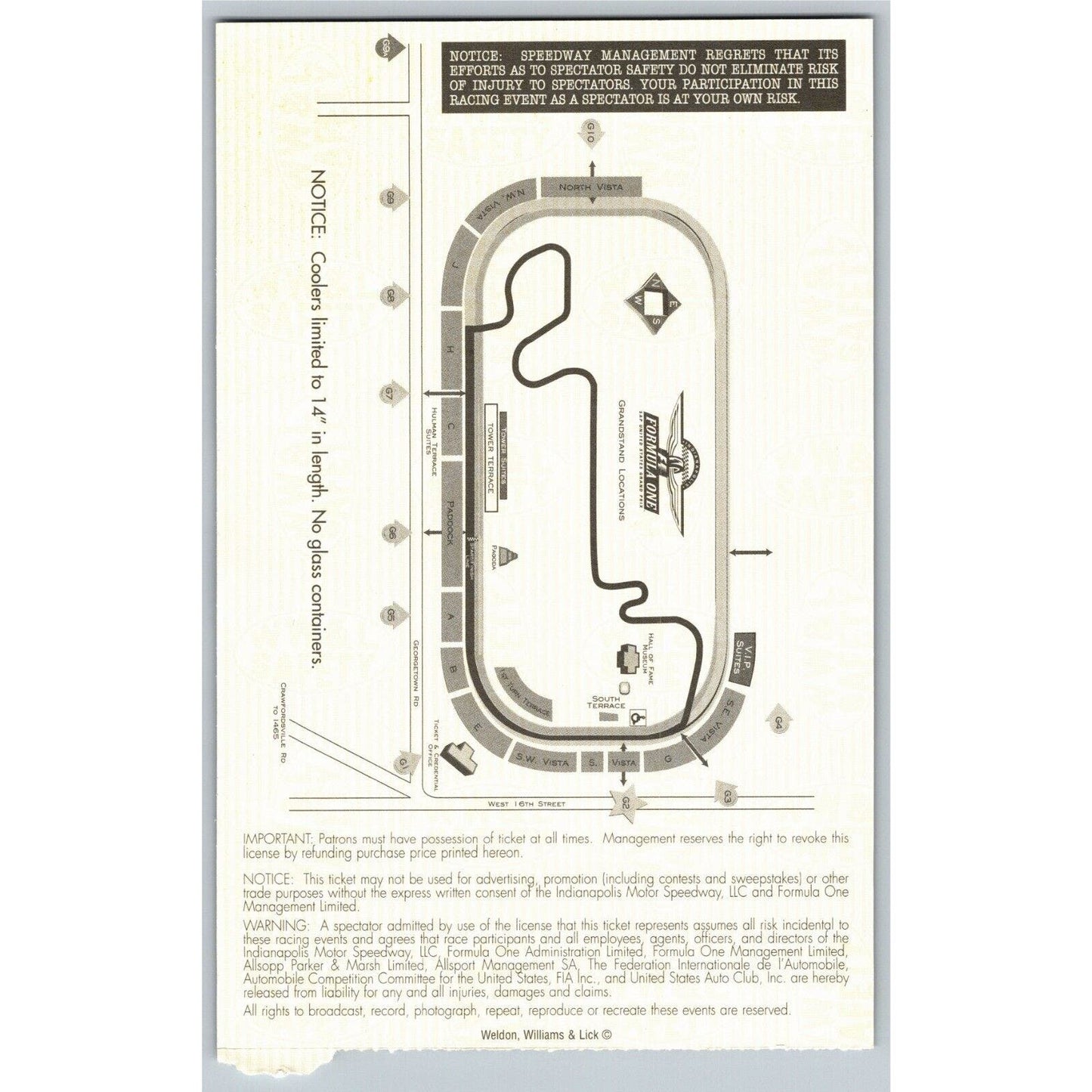 2002 Indianapolis Formula One Grand Prix Racing Ticket Stub 9/29 VGC - Seat 2