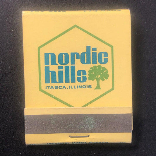 Nordic Hills (Country Club) Itasca, IL Full Vintage Matchbook 1968 Scarce VGC