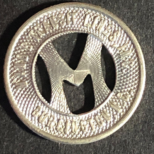 M and B Transit Lines Burlington, NC Brass G/F One Fare Transit Token 16mm