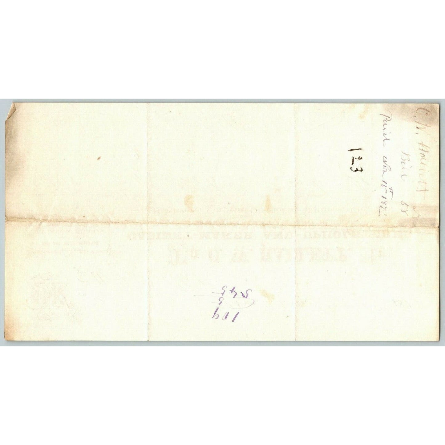 Astoria, L.I. City, NY Billhead Letterhead 1873 C.W. Hallett Cabinet Maker