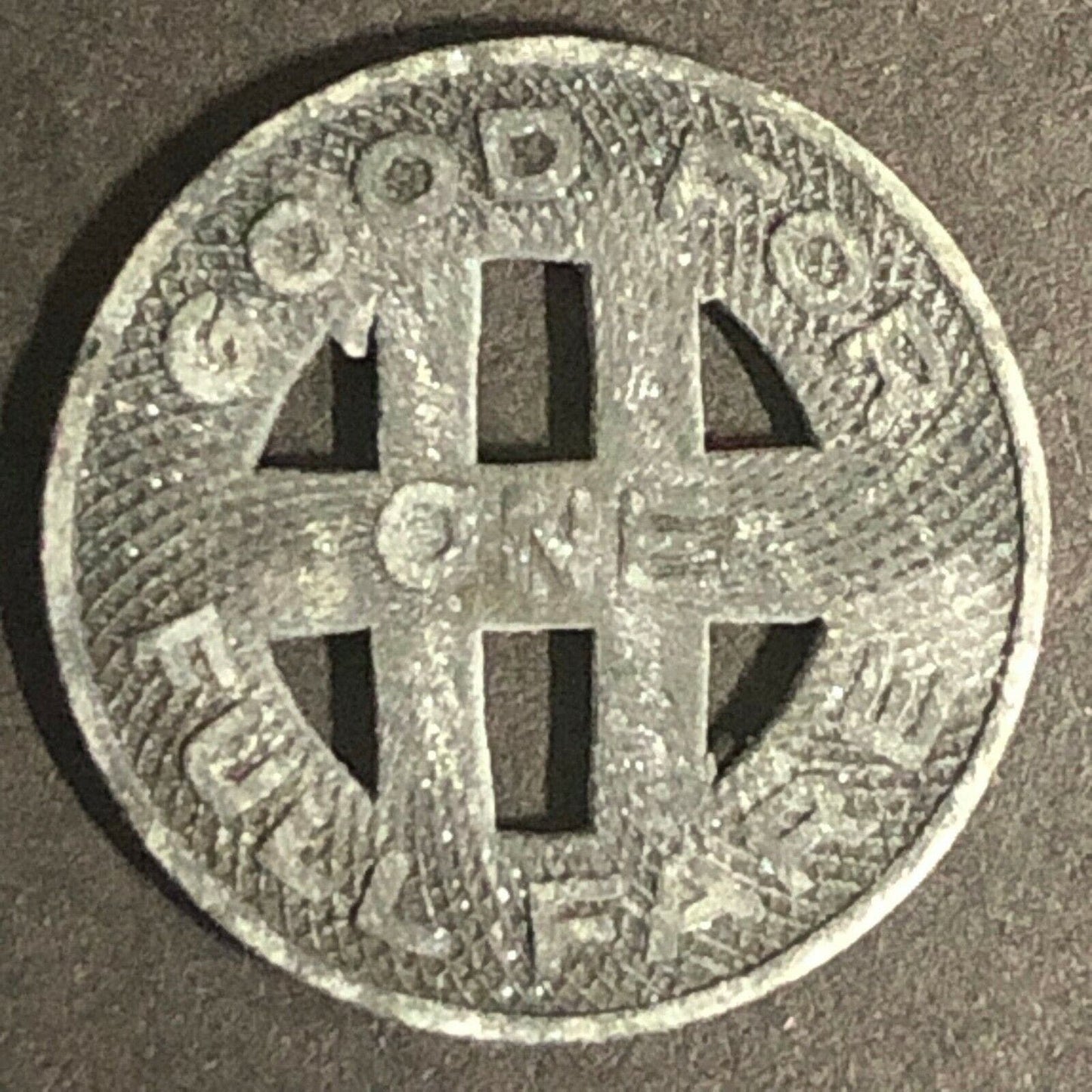1924 Ltd. 16mm Honolulu Rapid Transit G/F One Full Fare Zinc Transit Token HI