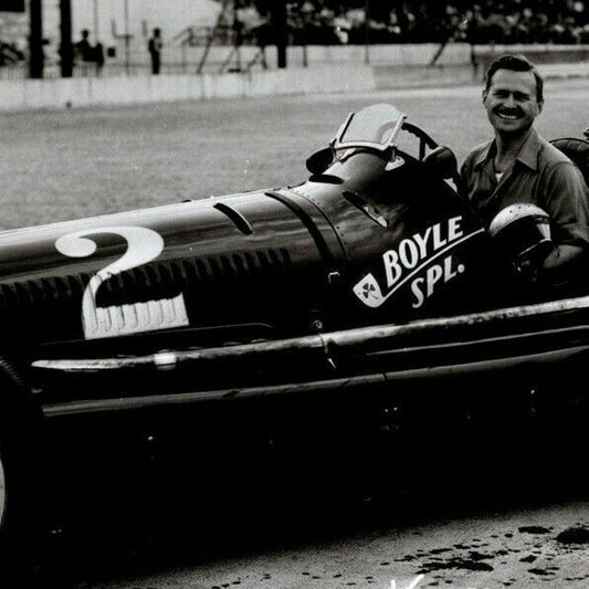 Wilbur Shaw Indy 500 Winner 1939 - 8 x 10 Glossy B&W Photograph VGC Stamped