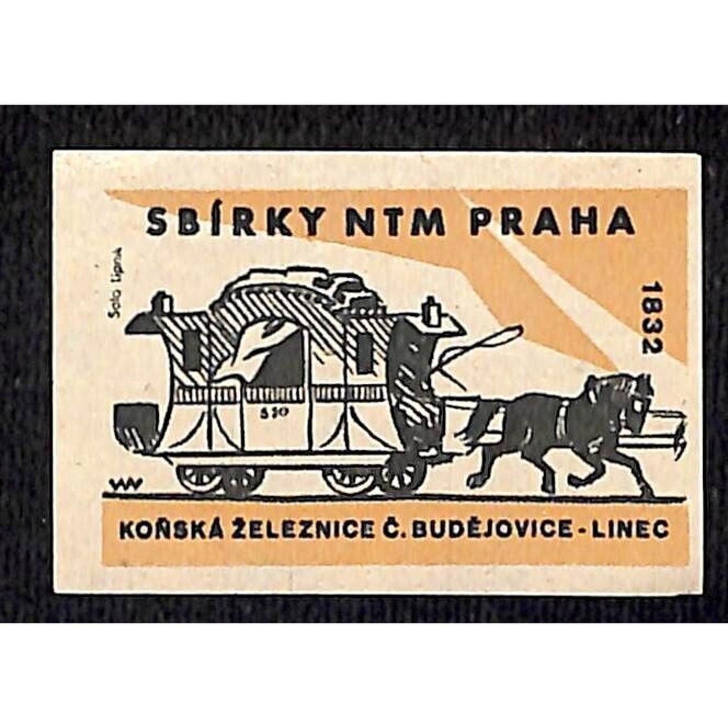 VTG Matchbox Label National Technical Museum Conska Railway Horse c1960