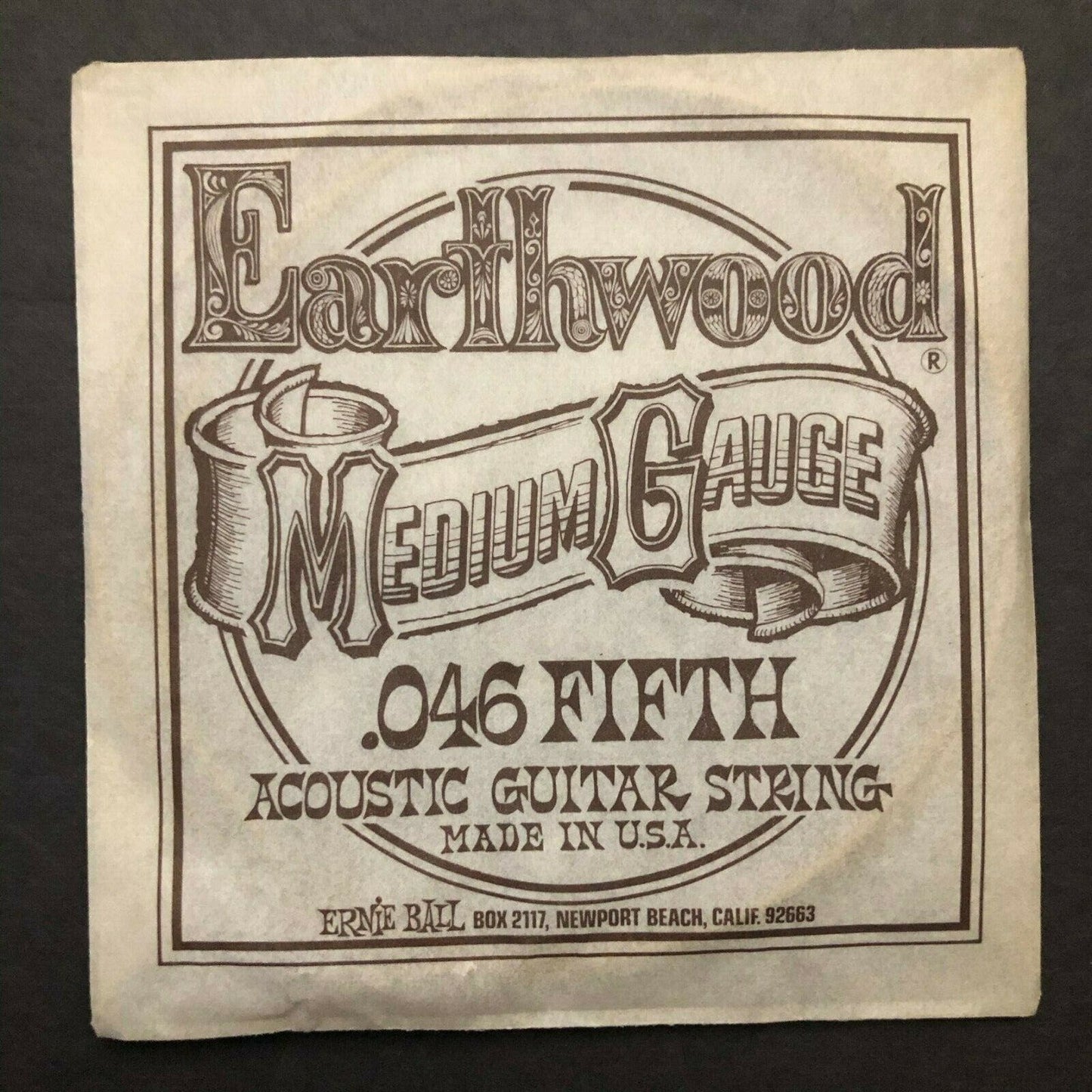 Vintage Ernie Ball Earthwood Medium Range .046 Fifth Acoustic Guitar String