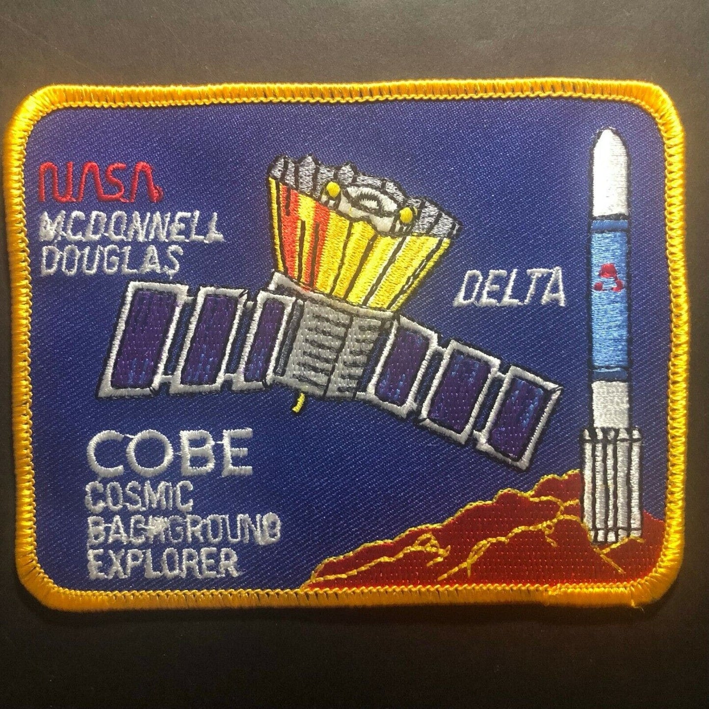 Vintage NASA McDonnell Douglass Delta Cobra Cosmic Background Embroidered Patch