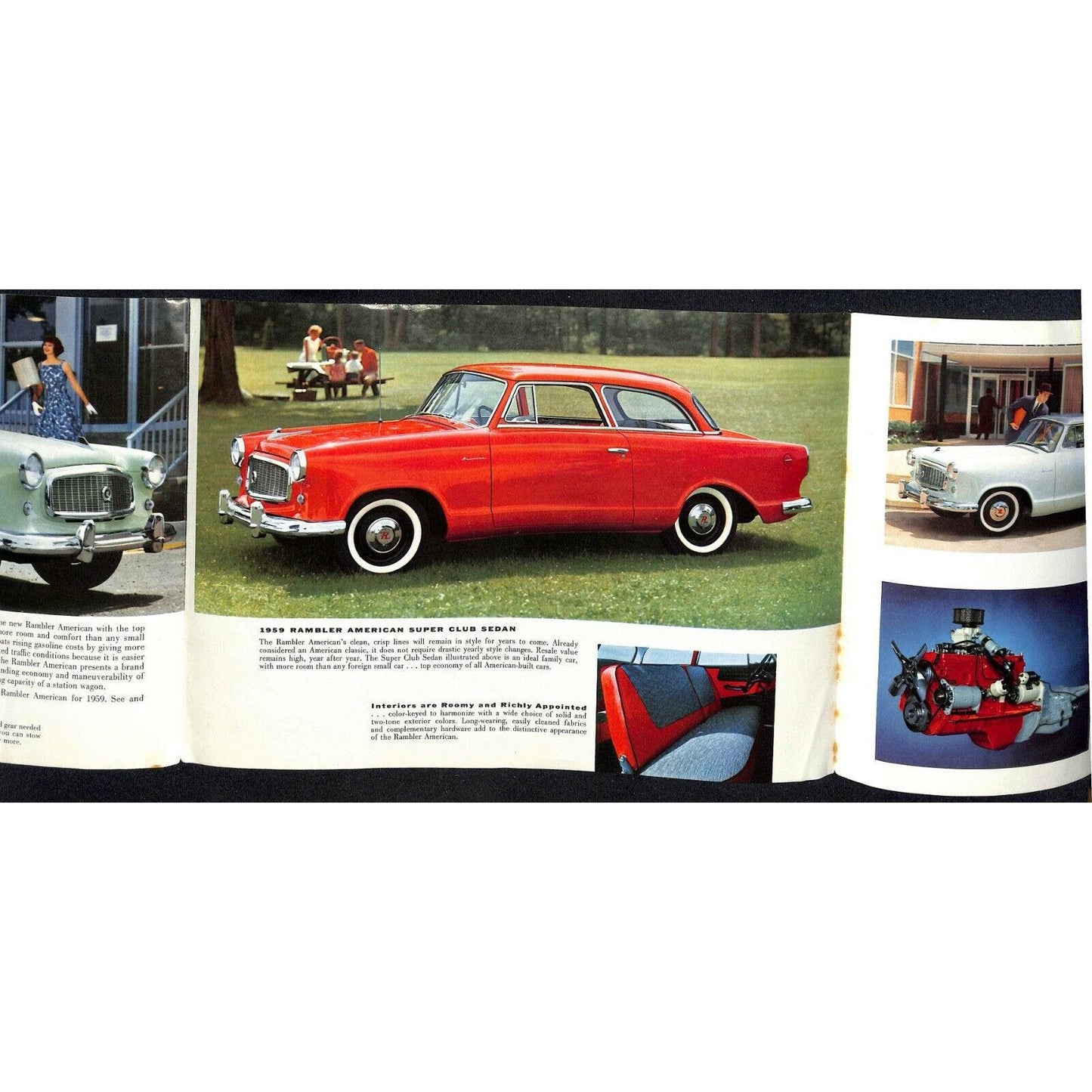 1959 Rambler American Single Sheet Fold-Out Brochure w/ 6 Panels