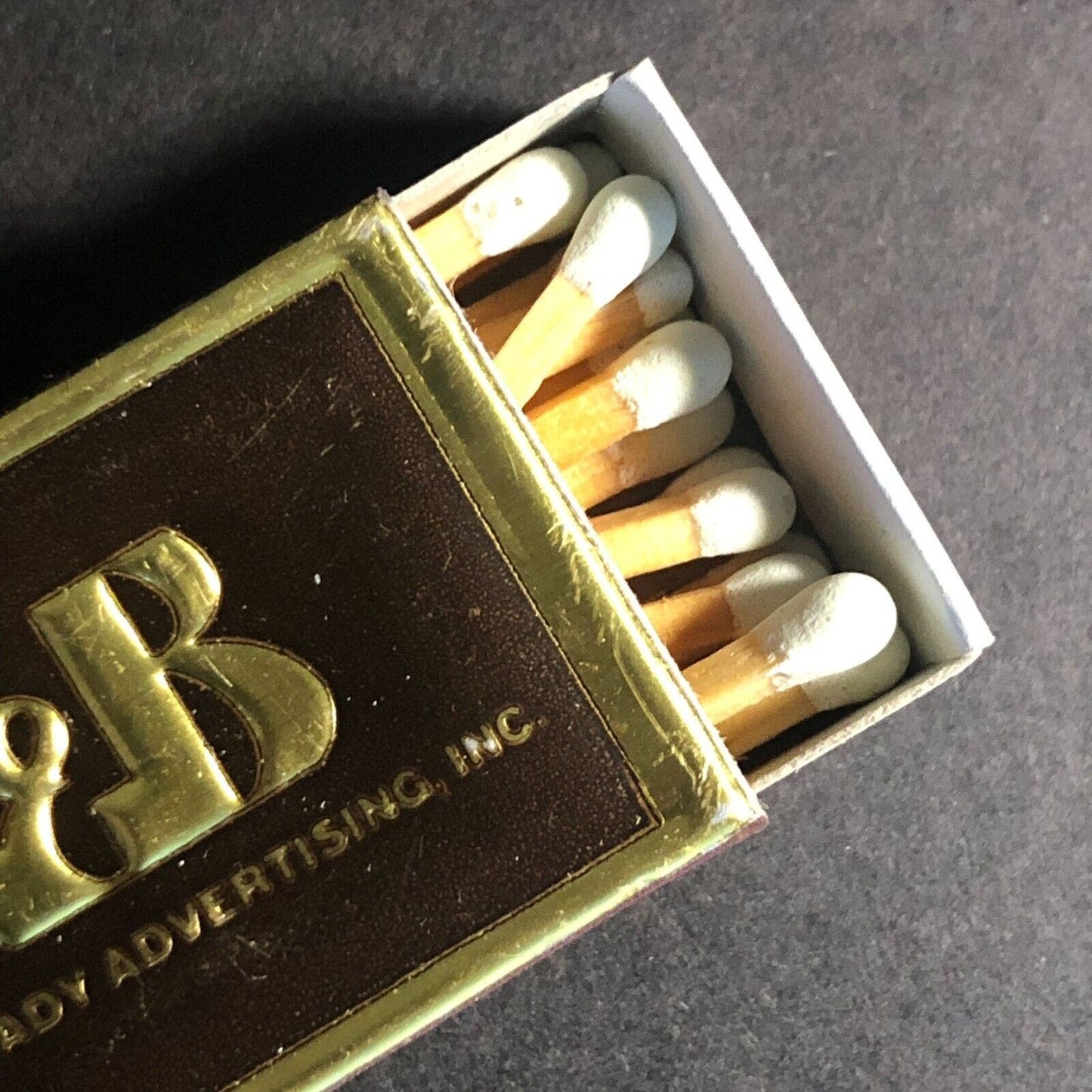 K&B Kobs & Brady Advertising Foil Top Matchbox Matchbook c1978-80's Scarce