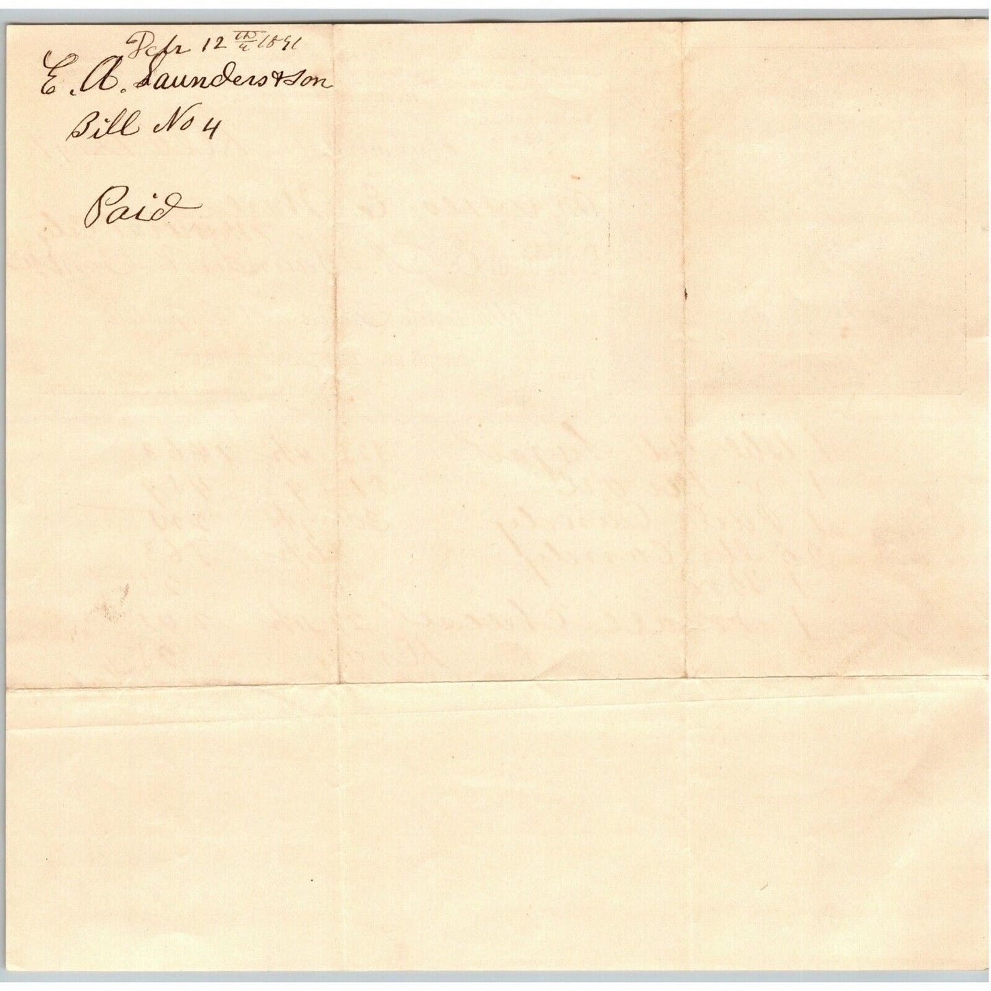 E.A. Saunders & Sons Whsl. Grocers Richmond, VA Letterhead Geo. E. Wear 1891