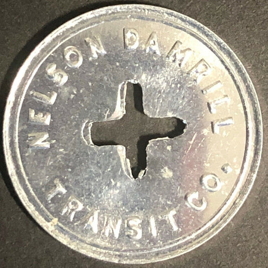 21mm Nelson Damrill Transit Co. Aluminum Transit Token - Pittsburg Kansas