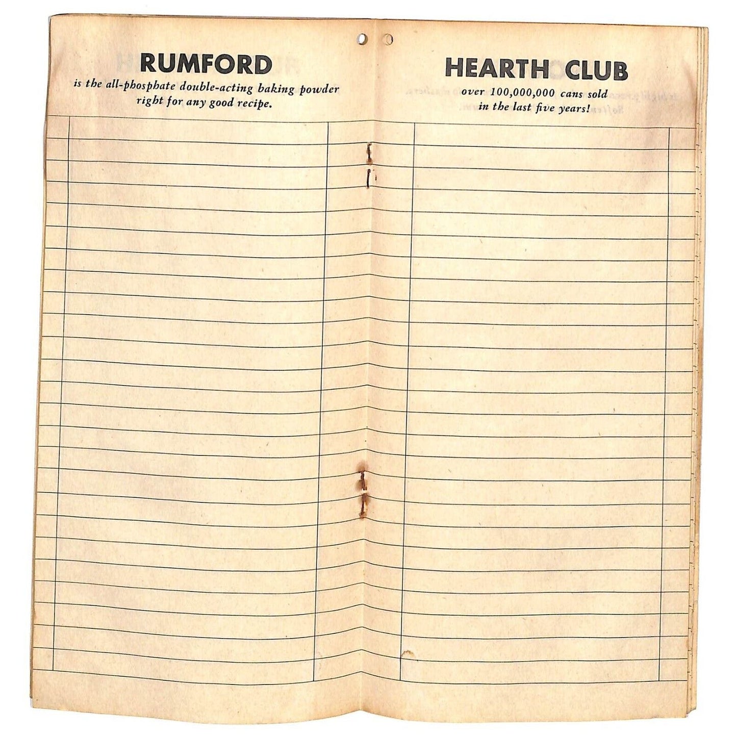 Hearth Club / Rumford Baking Powder / Noctil Dishwashing Notebook c1944