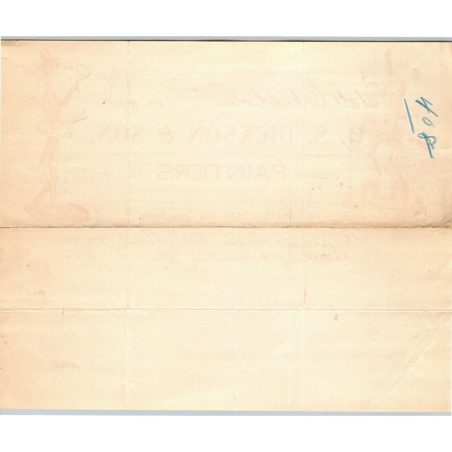 1915 "O. S. Dickson & Son Painter" House Sign Billhead Letterhead Pearl St. NYC