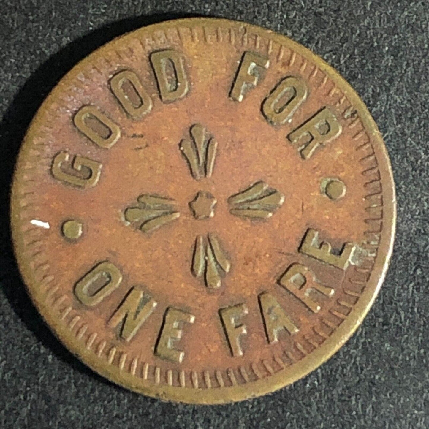 North Braddock (PA) Brass G/F One Fare Transit Token -- 21mm