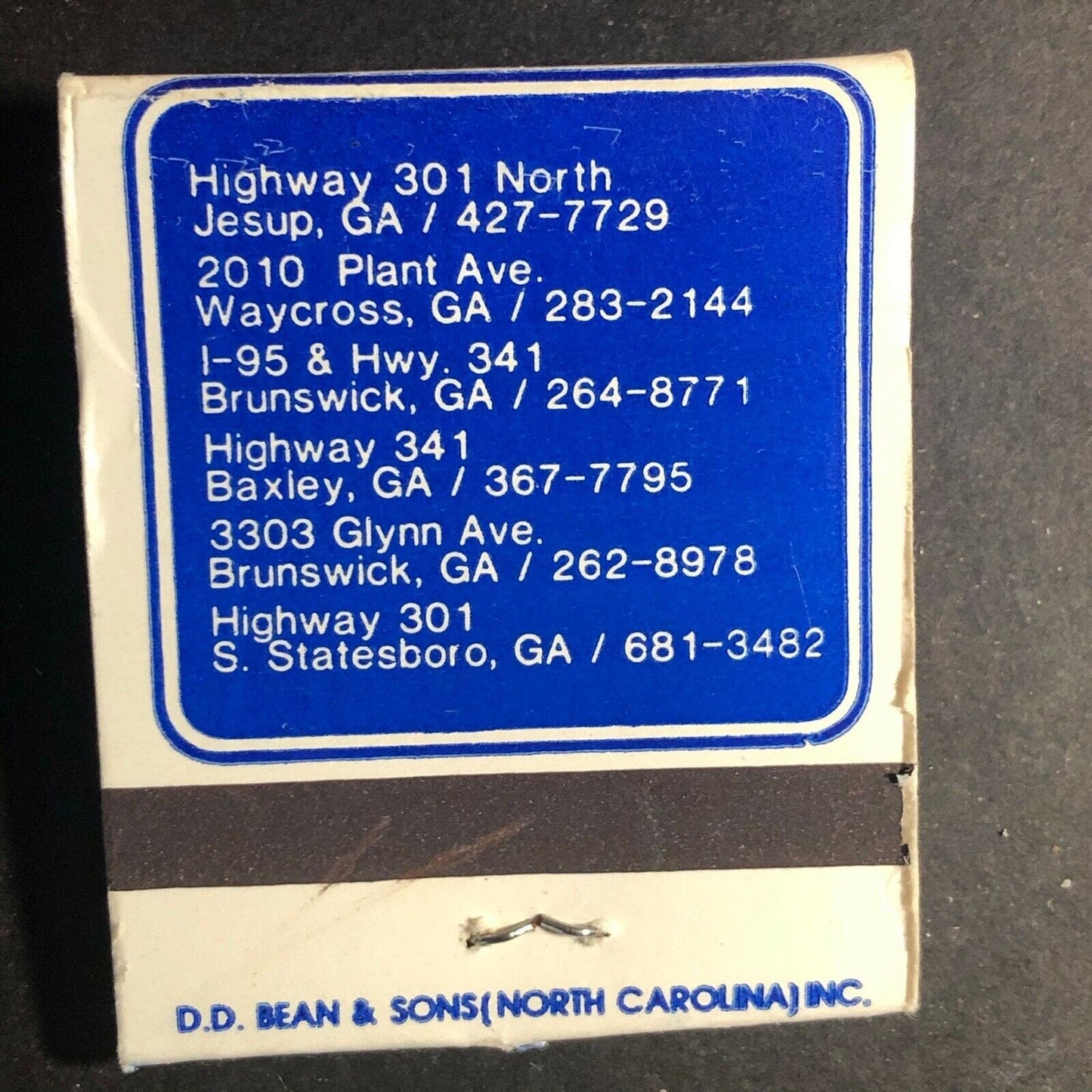 1960's-70's Full Matchbook - Captain Joe's Seafood Jesup, Waycross, Baxley, GA