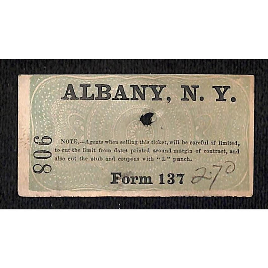 New York & Long Branch Railroad 1897 Albany, NY / North Asbury Park #908