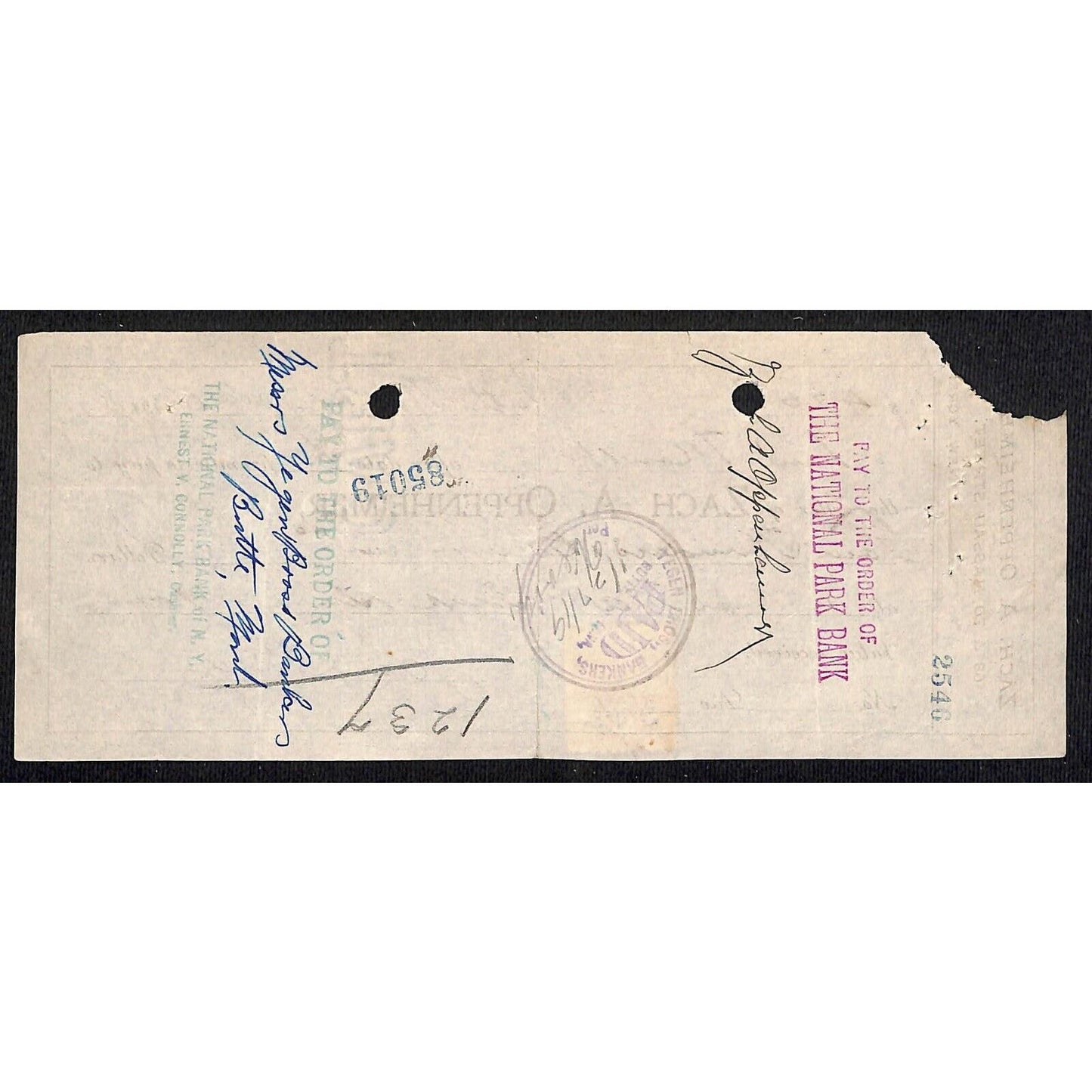 Zach A Oppenheimer / Leys Jewelry Butte, MT 1918 $425 Promissory Note