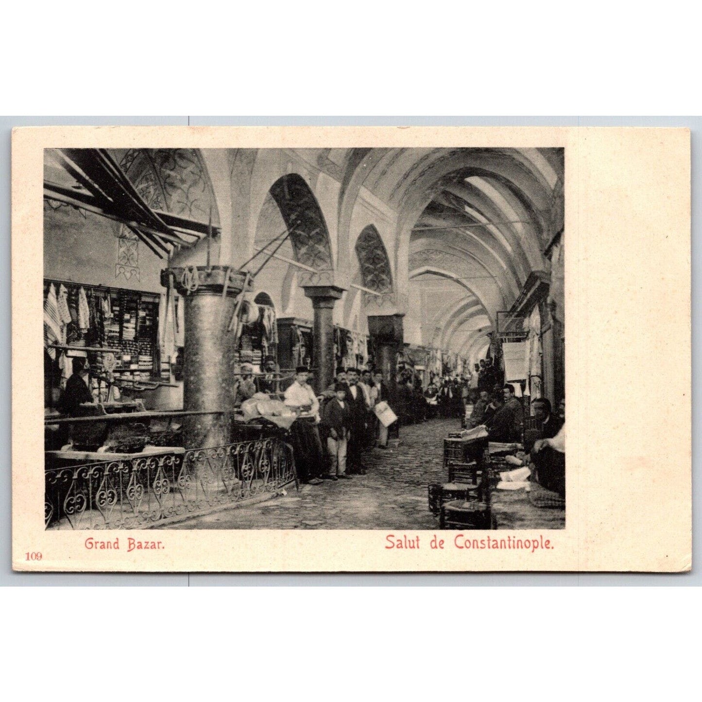 French Postcard Constantinople Grand Bazar RPPC c1901-1907 NP VGC
