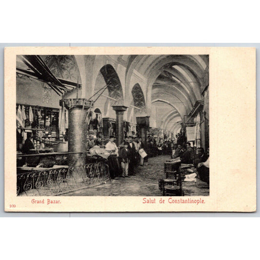French Postcard Constantinople Grand Bazar RPPC c1901-1907 NP VGC