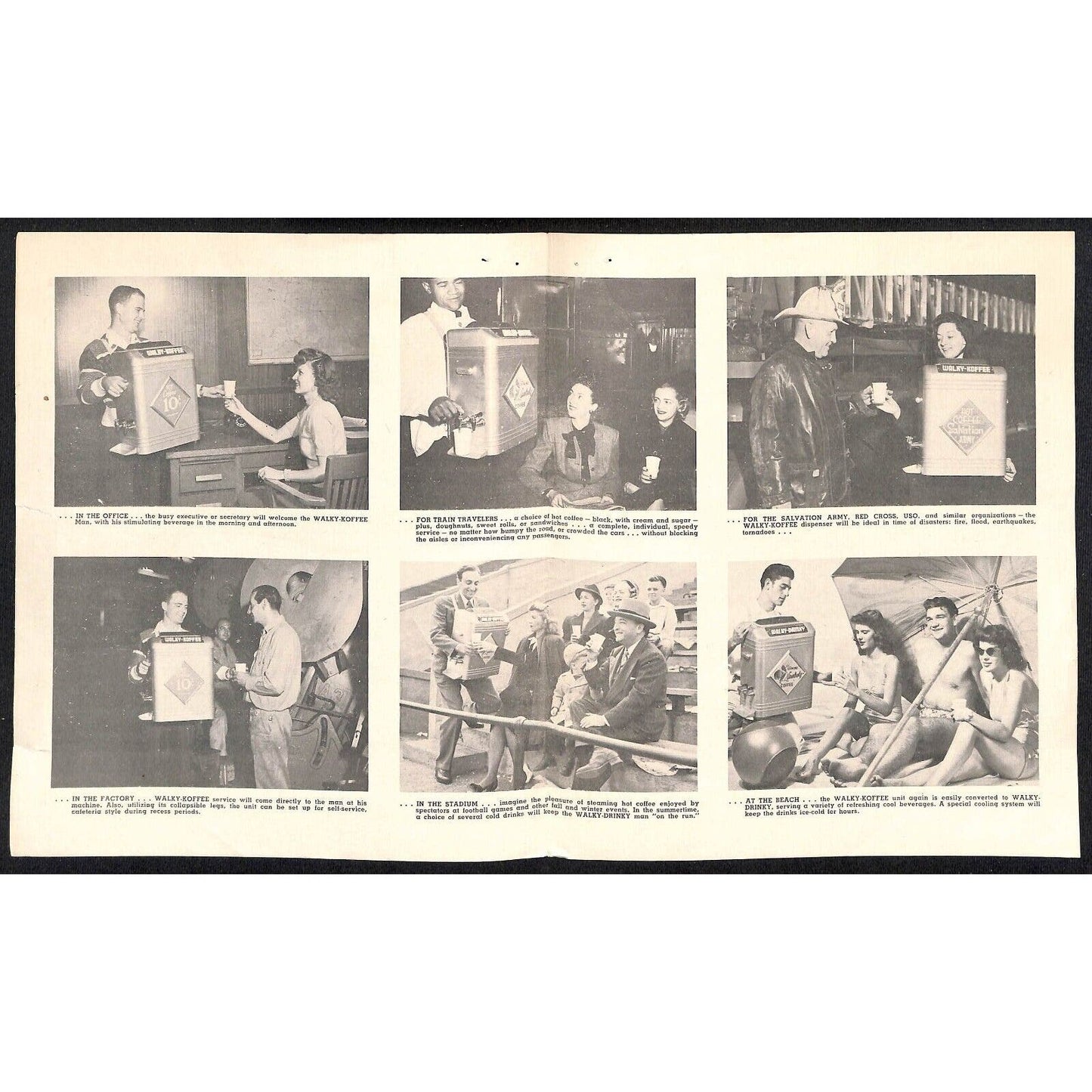 "Walky Koffee" Portable Coffee Vending Brochure Price List c1947-52 Very Scarce