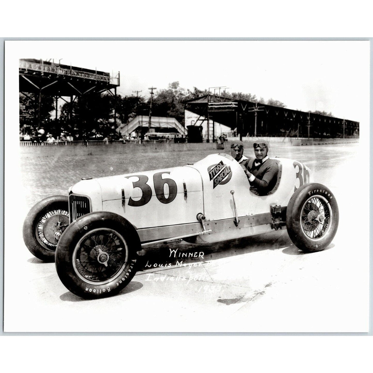 Louis Meyer Indy 500 Winner 1933 - 8 x 10 Glossy B&W Photograph VGC