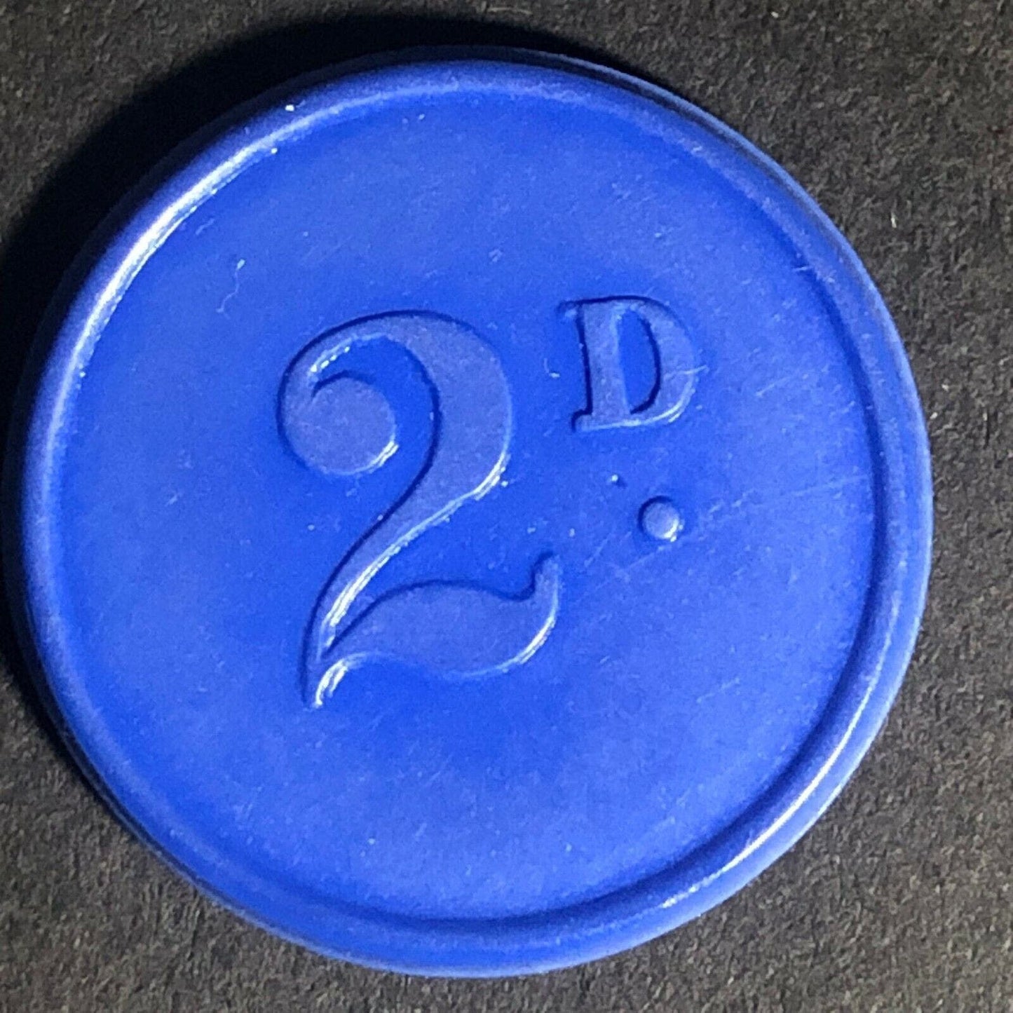 Chesterfield Transport England Plastic Token Blue 2D 23mm c50's-60's