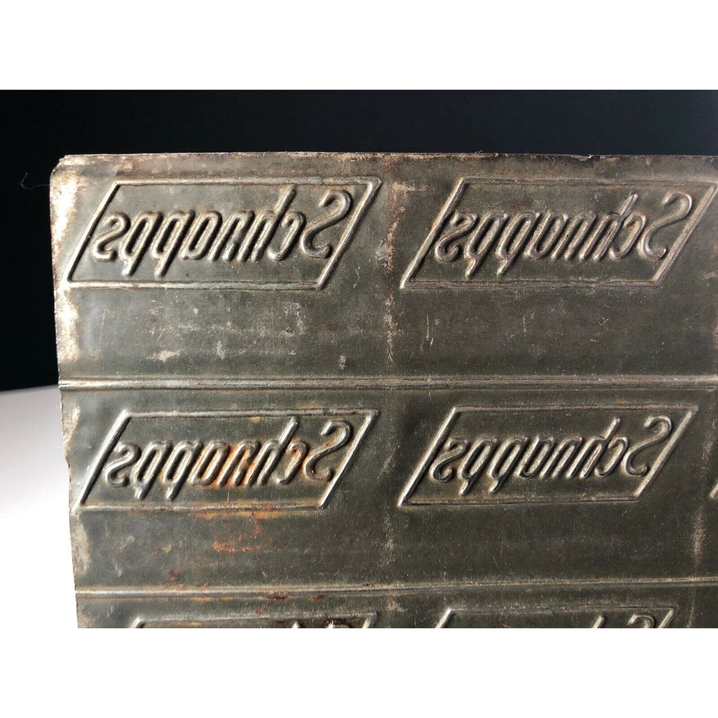 Pair Of 1920's Tin Schnapps Chewing Tobacco Inprint Plates