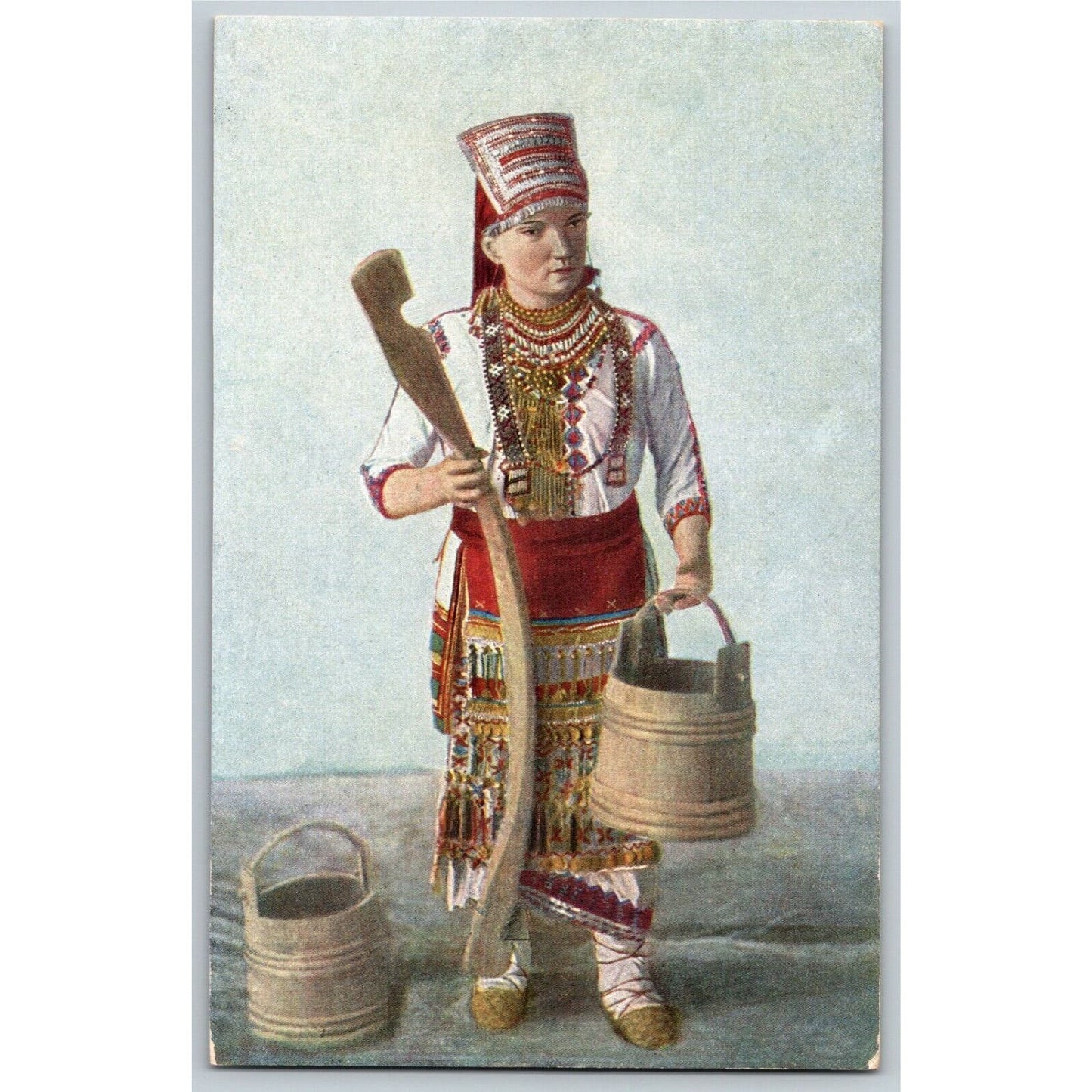 c1915 Vintage Russian Finnish Tribe? Romanovsky? Ethnographic Postcard (4243)