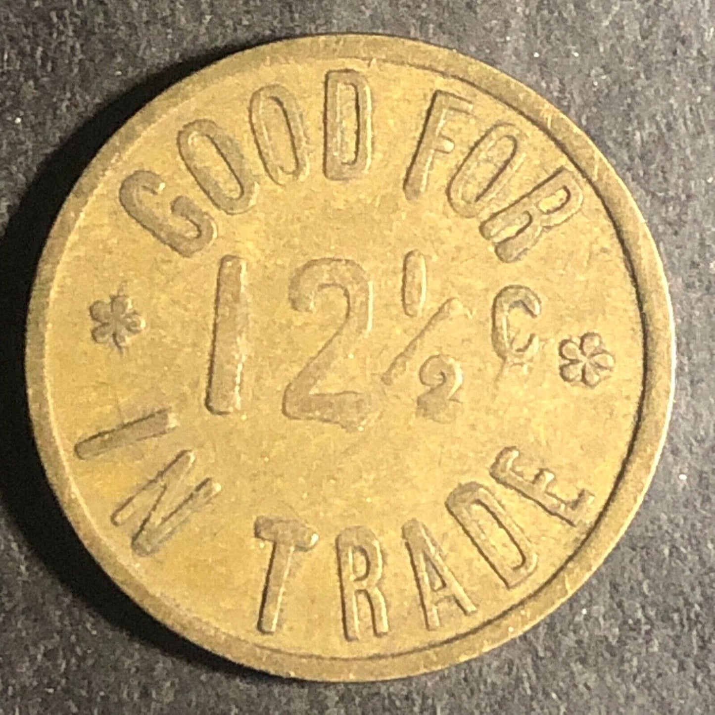 Le Roy Cigar Co. (Salt Lake City) G/F 12½¢ In Trade Brass Token c1906 Scarce