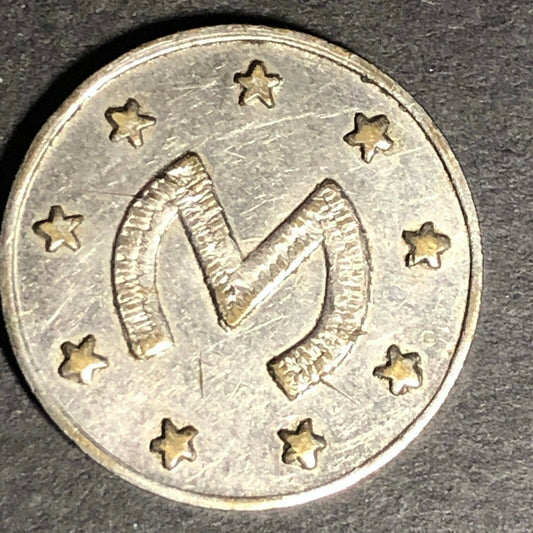 21.25mm Nickel Plated Brass "M" of "W" ?? Token