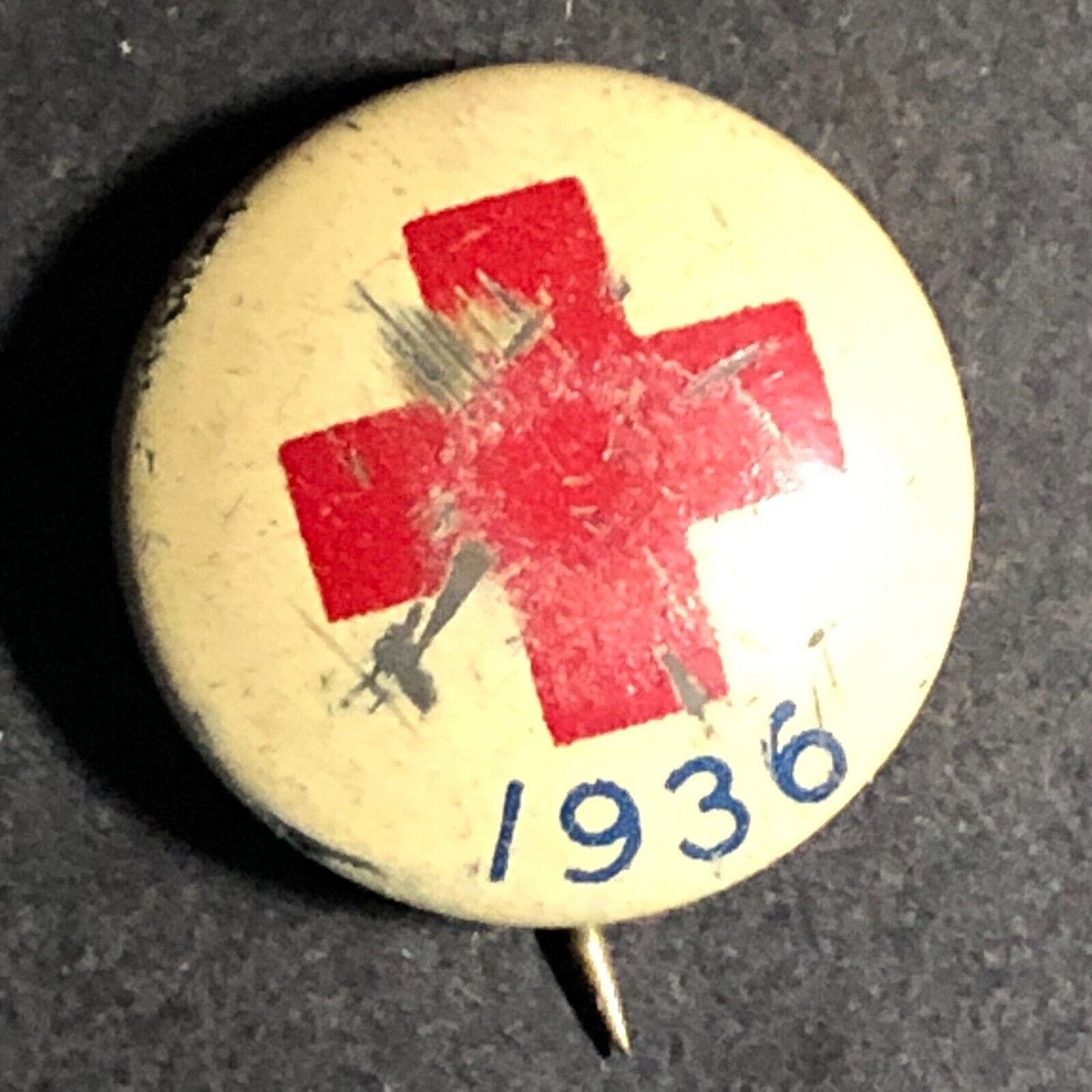 Red Cross 1936 Very Small Steel Pinback Button
