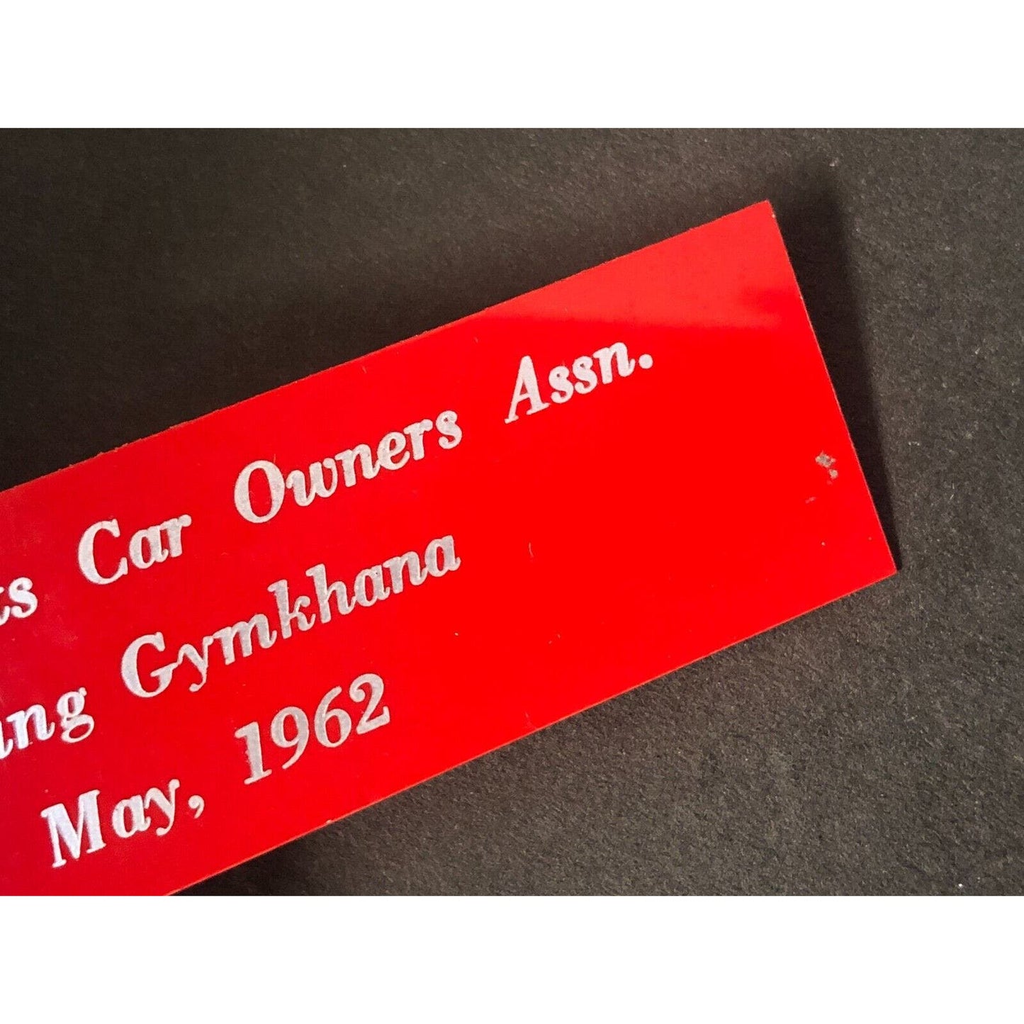 BSCOA Spring Gymkhana May 1962 Auto Racing Wall Plaque