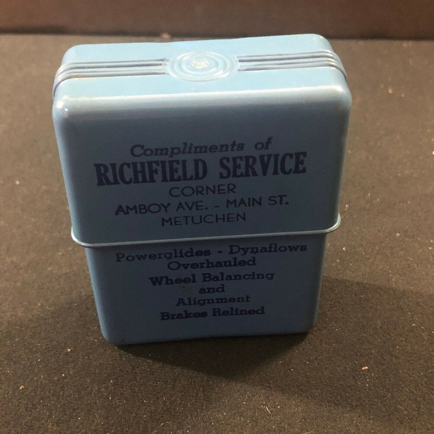 Vintage c1940's-50's Richfield Service Plastic Storage Box Metuchen, NJ Deco