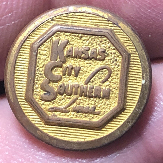 Kansas City Southern Lines Railway Brass Uniform Button 1/2" Superior