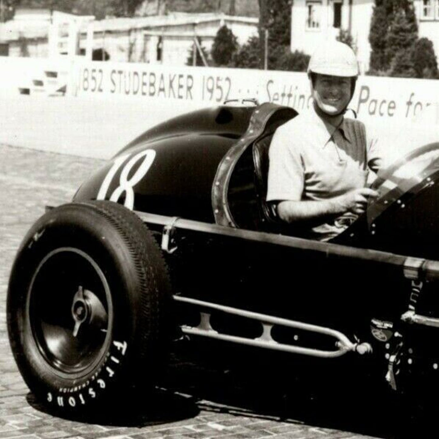 Indy 500 RPPC Postcard "1952 Sam Hanks" Official Race Photo Unposted VGC