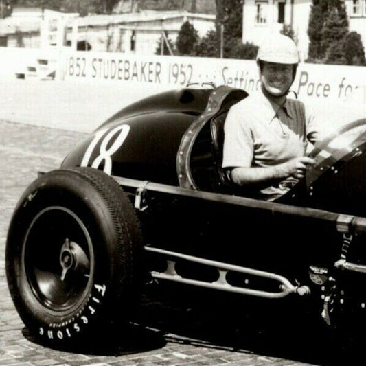 Indy 500 RPPC Postcard "1952 Sam Hanks" Official Race Photo Unposted VGC