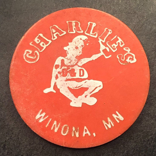 Winona, MI Charlie's D&D Plastic G/F One Tap Beer Token c1960's-70's