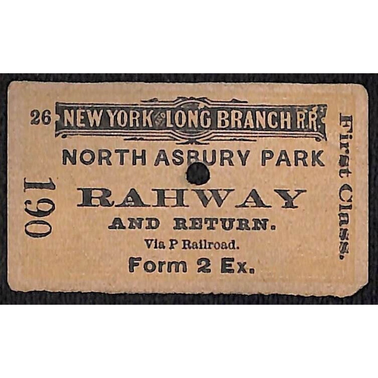 New York & Long Branch Railroad 1897 North Asbury Park to Rahway #190