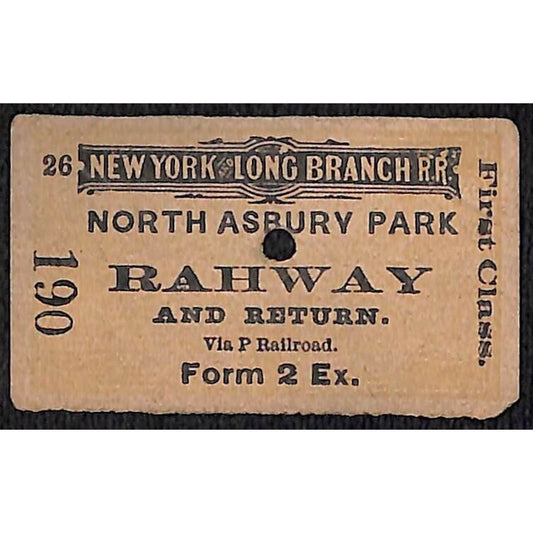 New York & Long Branch Railroad 1897 North Asbury Park to Rahway #190