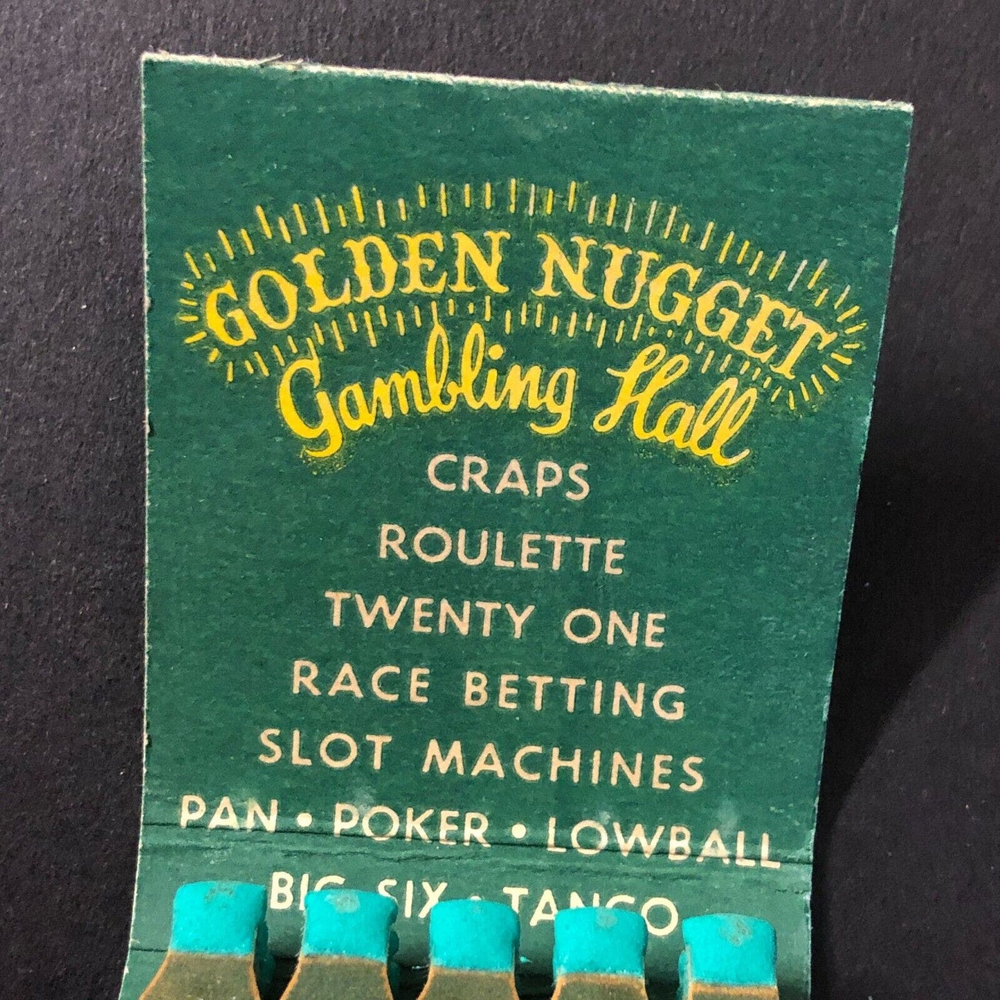 Golden Nugget Gambling Hall Full FEATURE Matchbook Roulette c1940's-50's