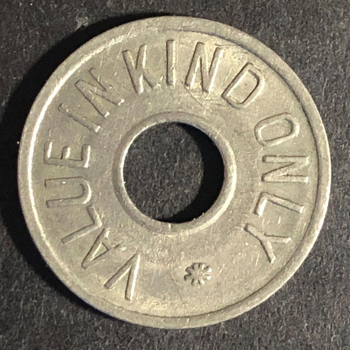 "Value in Kind Only" London 3d PE (Phono. Equip) WM Trade Token 20mm Scarce