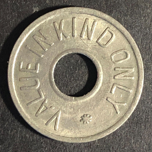 "Value in Kind Only" London 3d PE (Phono. Equip) WM Trade Token 20mm Scarce