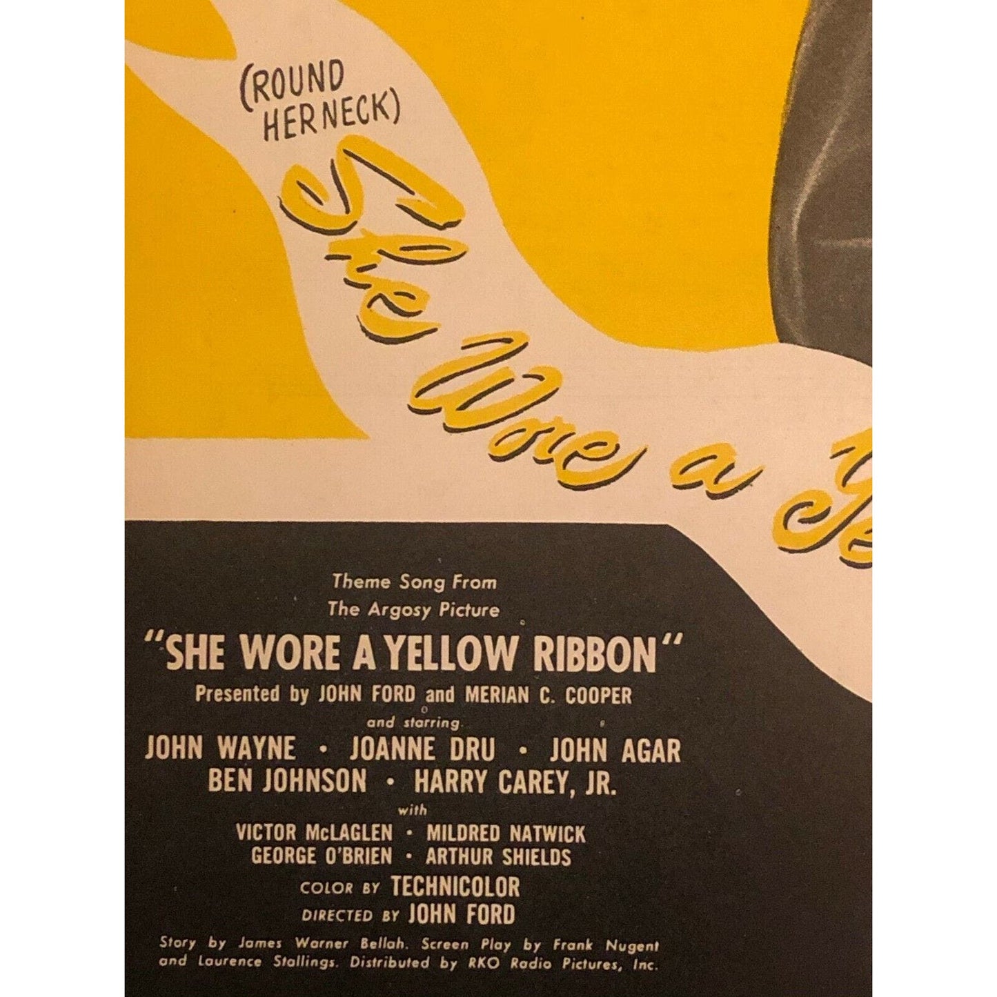 1949 Sheet Music - "She Wore a Yellow Ribbon" John Wayne