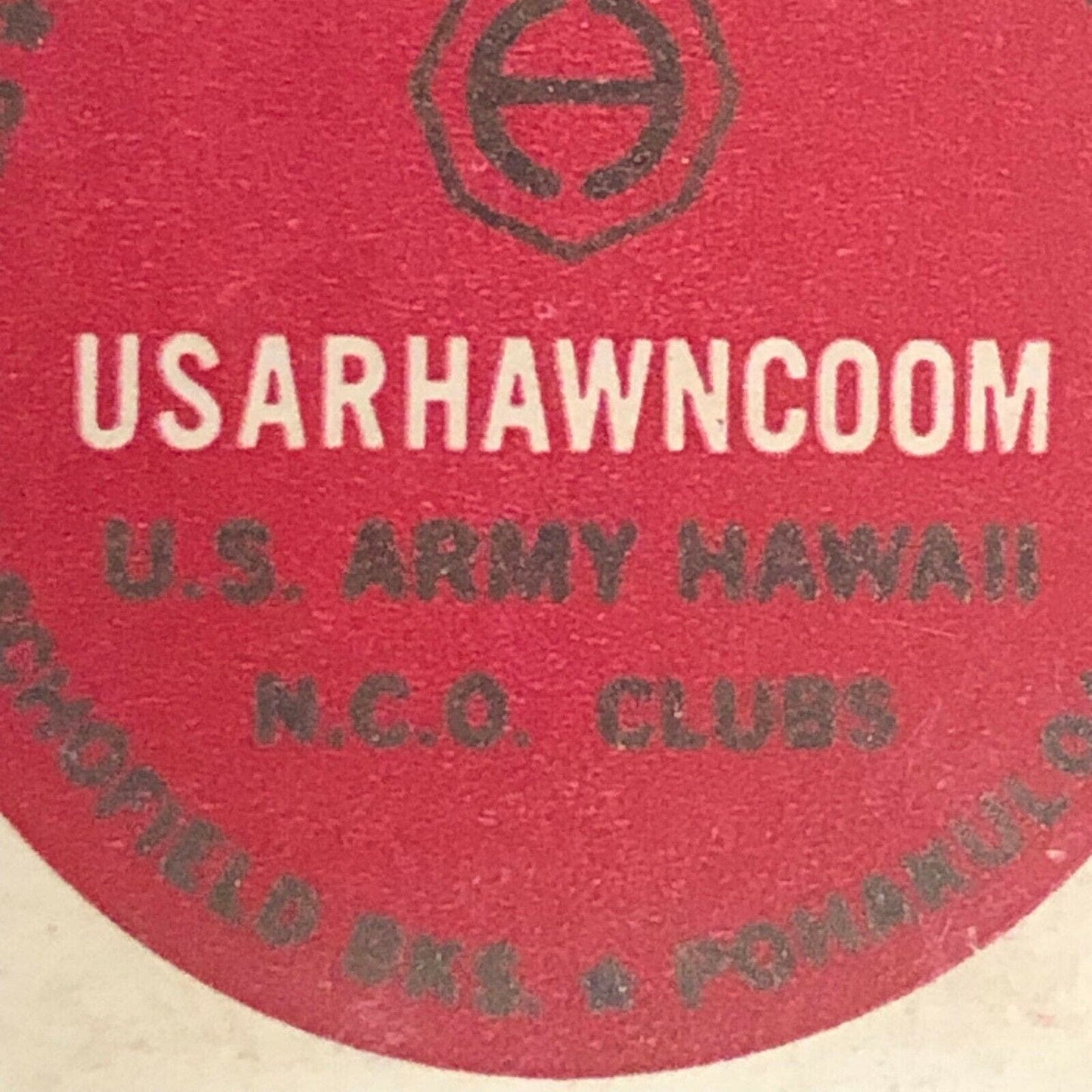 Vintage c1970's Half Full Matchbook "USARHAWNCOOM" US Army Hawaii